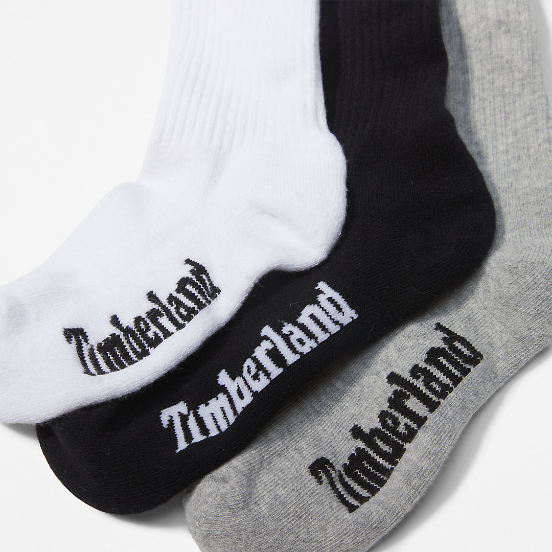 Mens Timberland Stratham 3-Pack Sport Crew Socks for Men in Multi-coloured