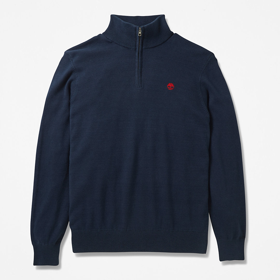 Mens Timberland Williams River Zip-neck Sweater for Men in Navy