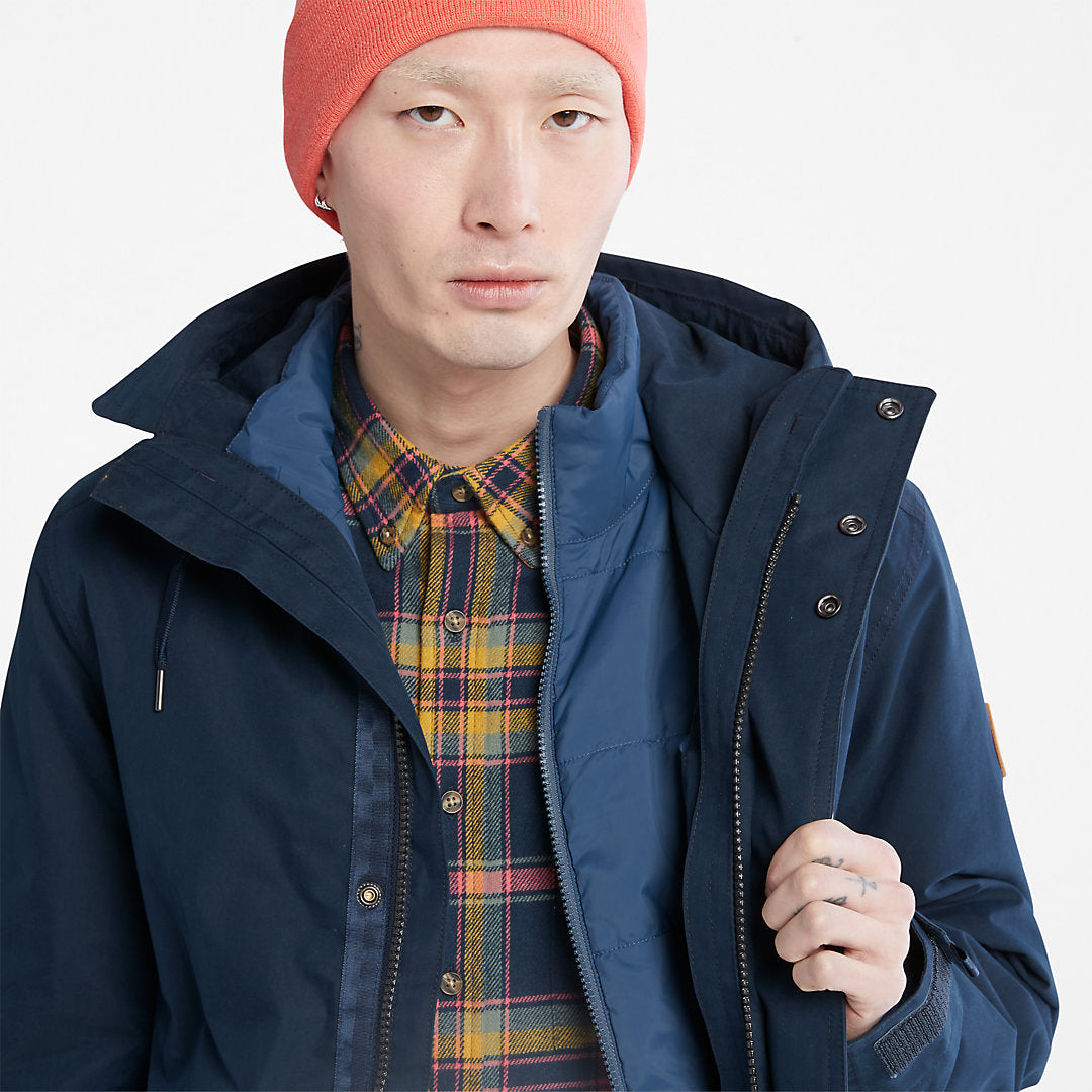 Mens Timberland Snowdon Peak 3-in-1 Waterproof Parka for Men in Navy