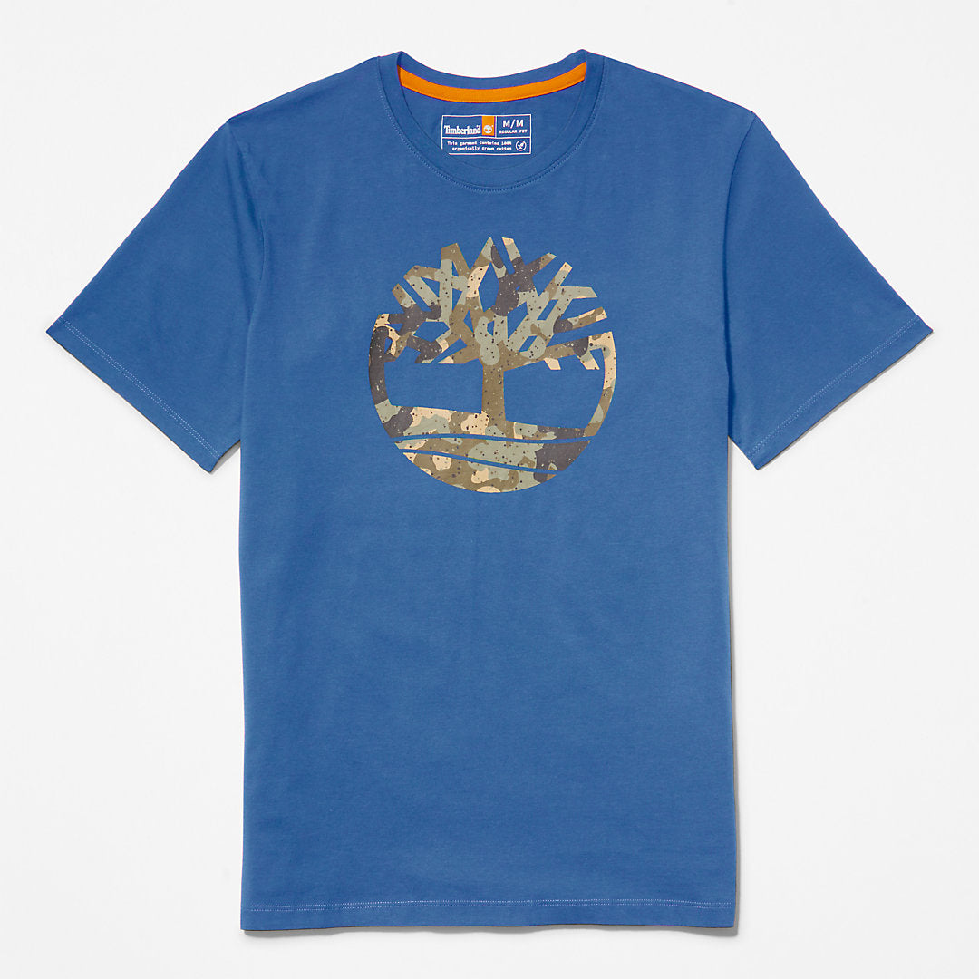 Mens Timberland Camo-Logo T-Shirt for Men in Blue