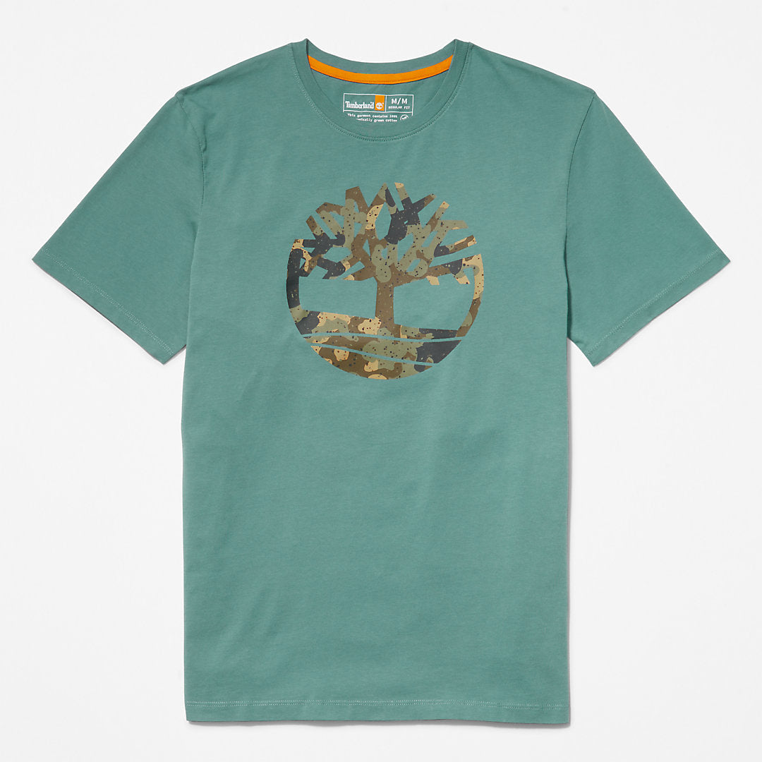 Mens Timberland Camo-Logo T-Shirt for Men in Light Green