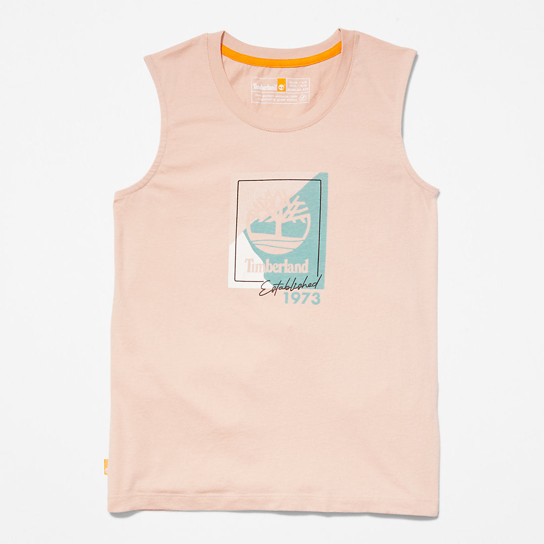 Womens Timberland Logo Tank Top for Women in Light Pink