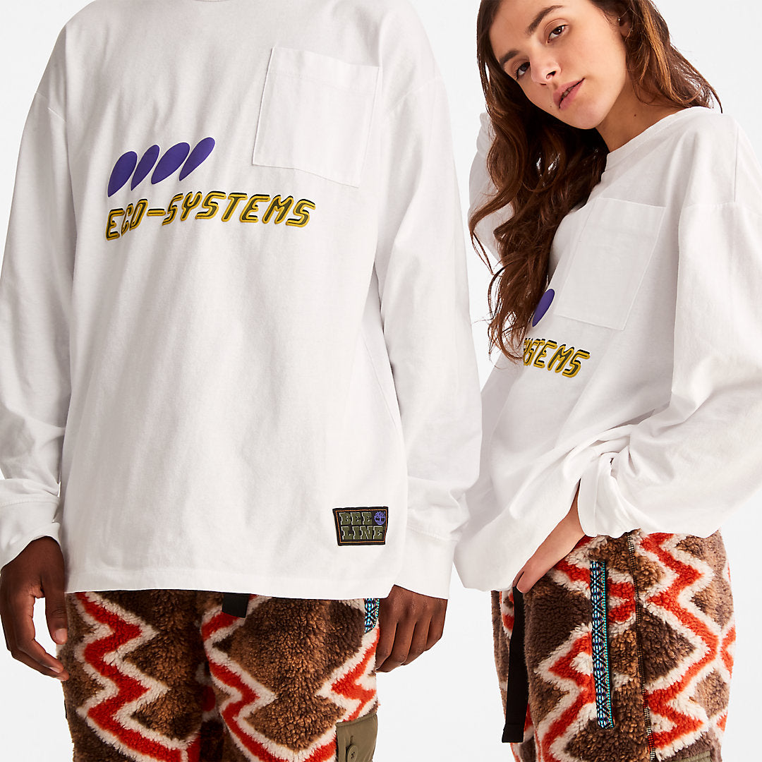 Mens Timberland Bee Line x Timberland® Long-sleeved T-Shirt in White