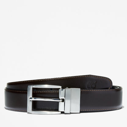 Mens Timberland Reversible Leather Belt for Men in Dark Brown/Black