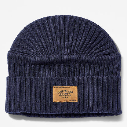Mens Timberland Gulf Beach Ribbed Beanie for Men in Navy