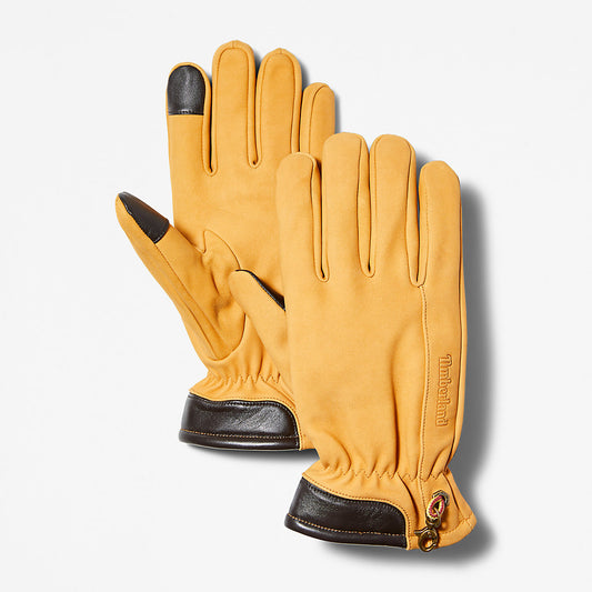 Mens Timberland Winter Hill Leather Gloves for Men in Yellow