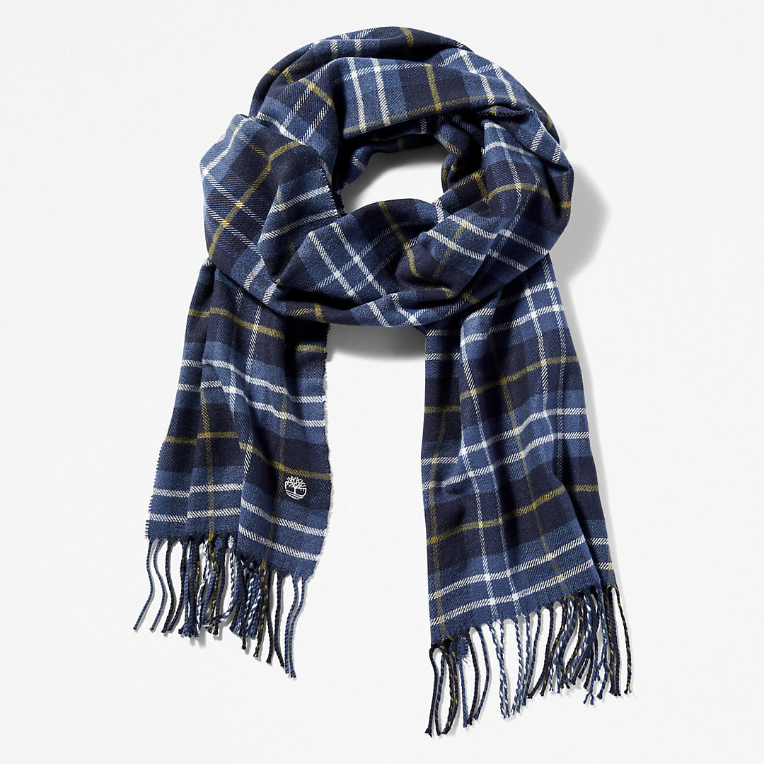 Mens Timberland Cape Neddick Checked Scarf for Men in Navy