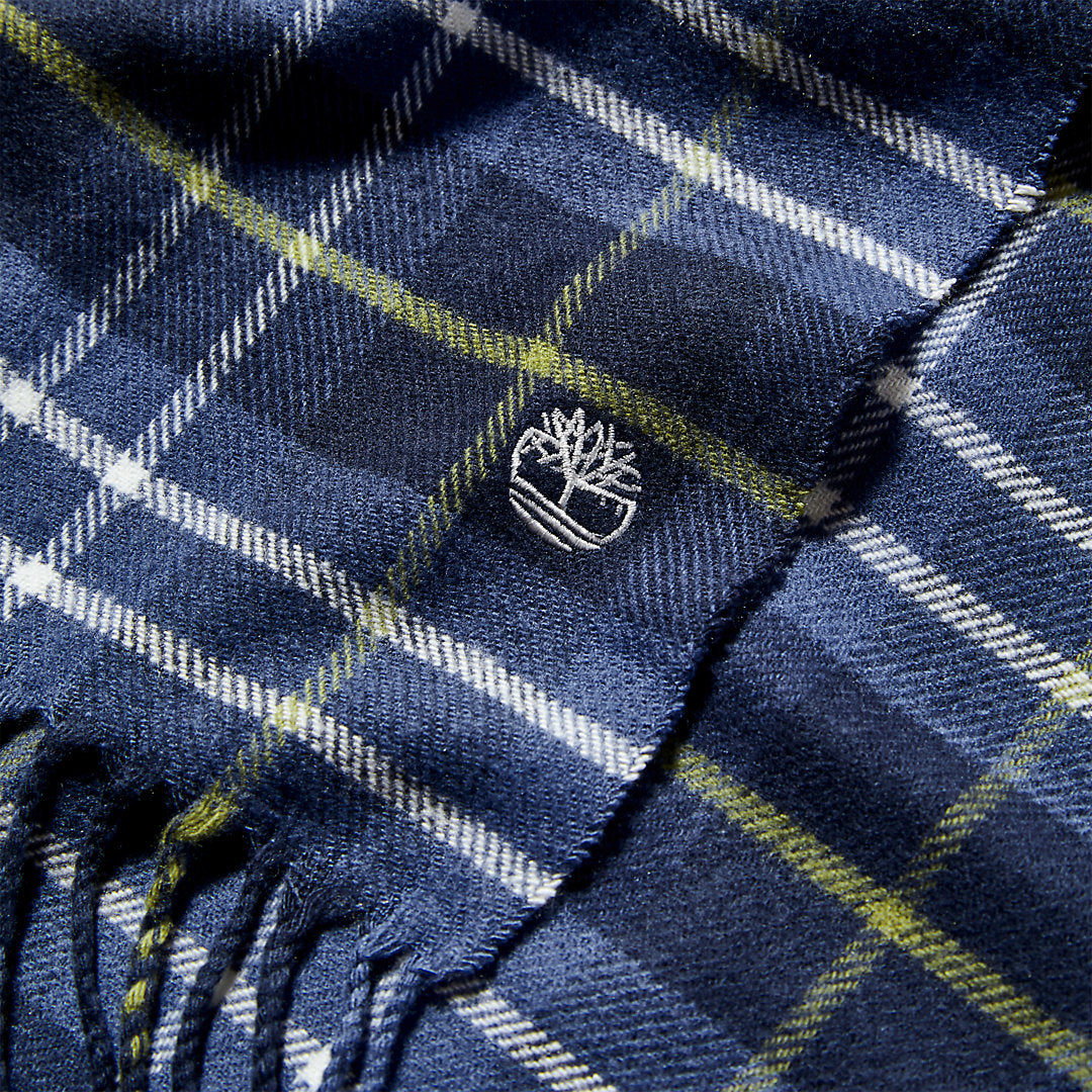 Mens Timberland Cape Neddick Checked Scarf for Men in Navy