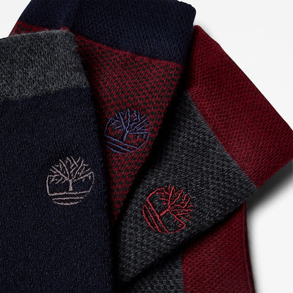 Mens Timberland Three Pair Pique Crew Socks for Men in Blue