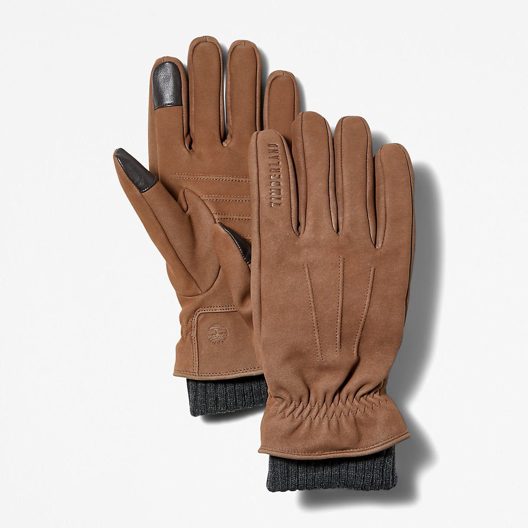Mens Timberland Knit-cuff Leather Gloves for Men in Brown