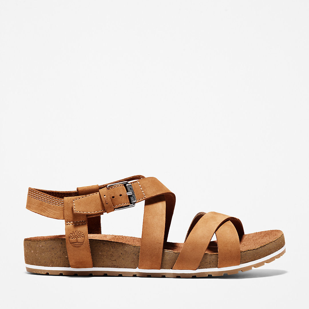 Womens Timberland Malibu Waves Ankle Strap Sandal for Women in Brown