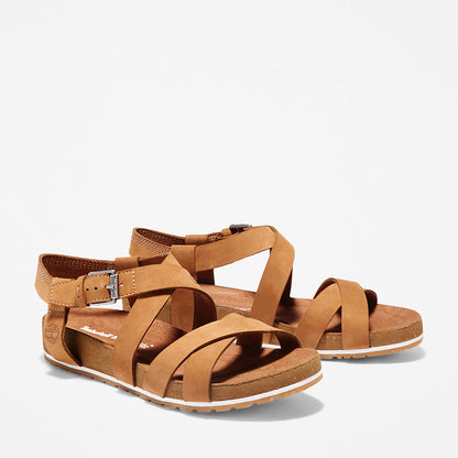 Womens Timberland Malibu Waves Ankle Strap Sandal for Women in Brown