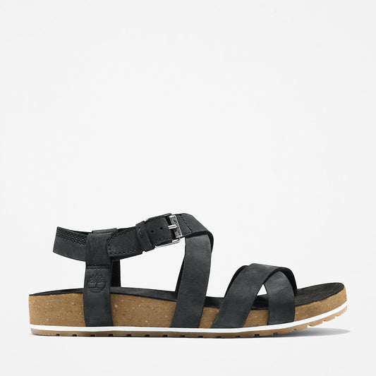 Womens Timberland Malibu Waves Ankle Strap Sandal for Women in Black