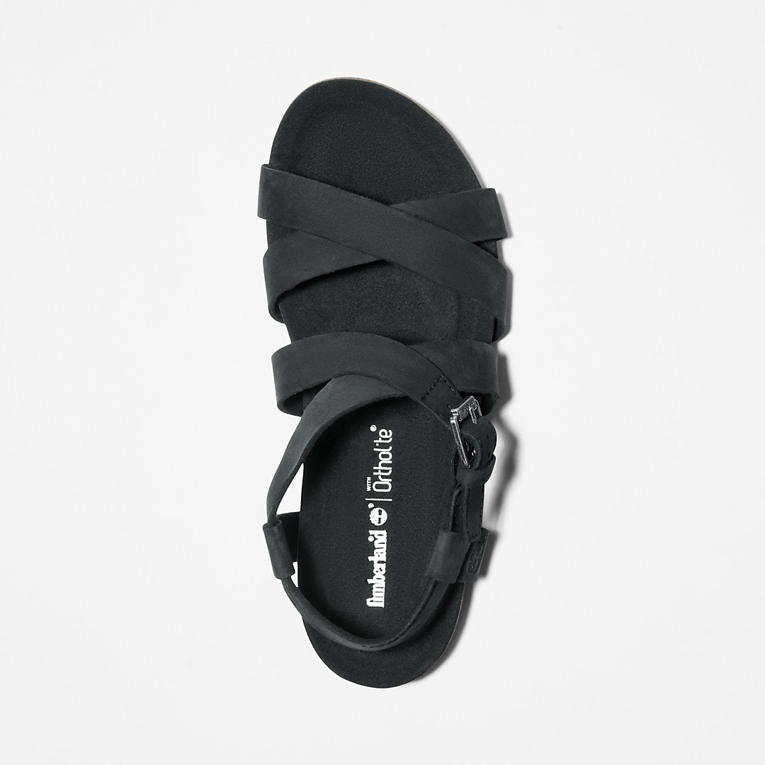 Womens Timberland Malibu Waves Ankle Strap Sandal for Women in Black