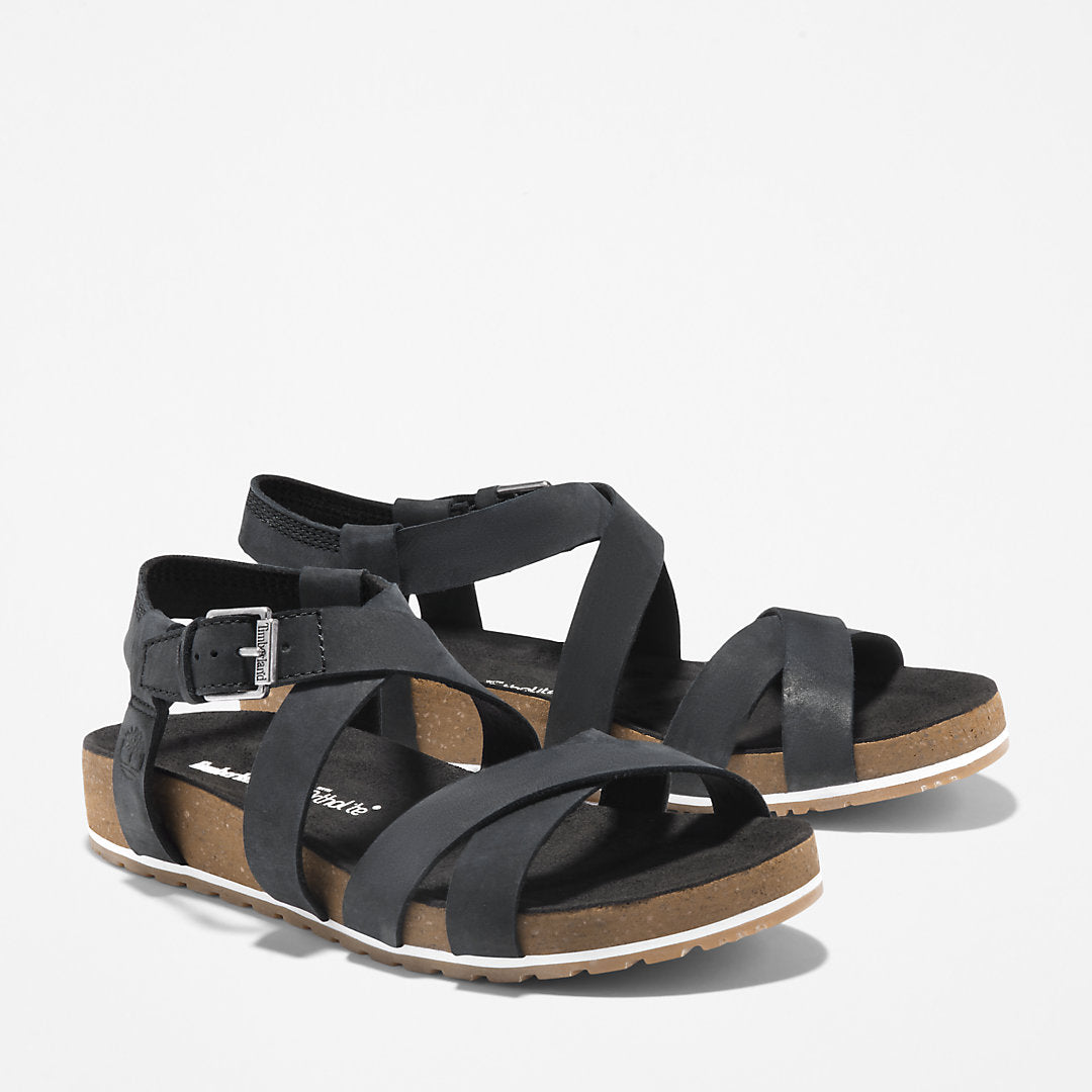 Womens Timberland Malibu Waves Ankle Strap Sandal for Women in Black