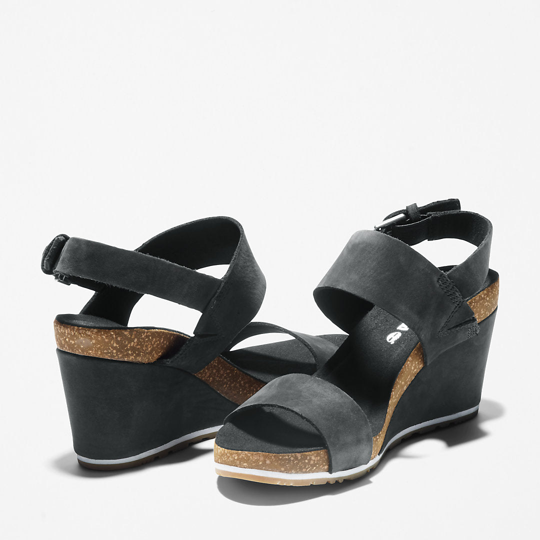 Womens Timberland Capri Sunset Wedge Sandal for Women in Black