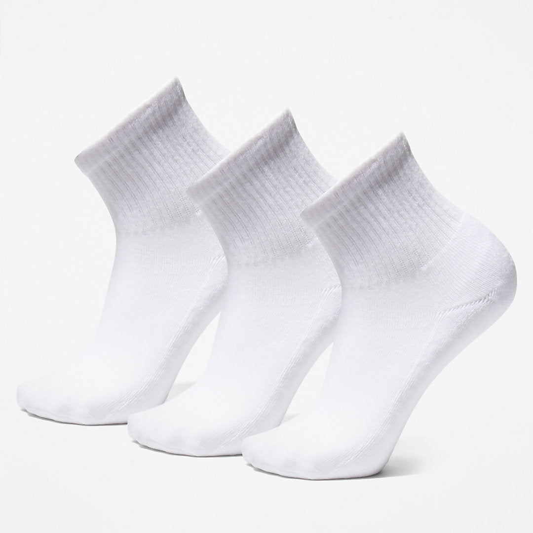 Mens Timberland Stratham 3-Pack Quarter-length Sport Socks for Men in White