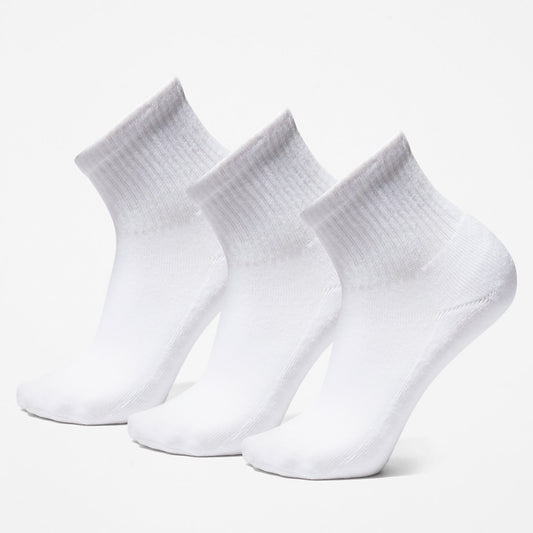 Mens Timberland Stratham 3-Pack Quarter-length Sport Socks for Men in White
