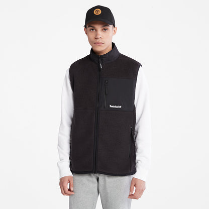 Mens Timberland High-Pile Fleece Gilet for Men in Black