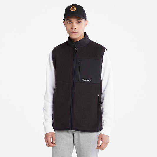 Mens Timberland High-Pile Fleece Gilet for Men in Black
