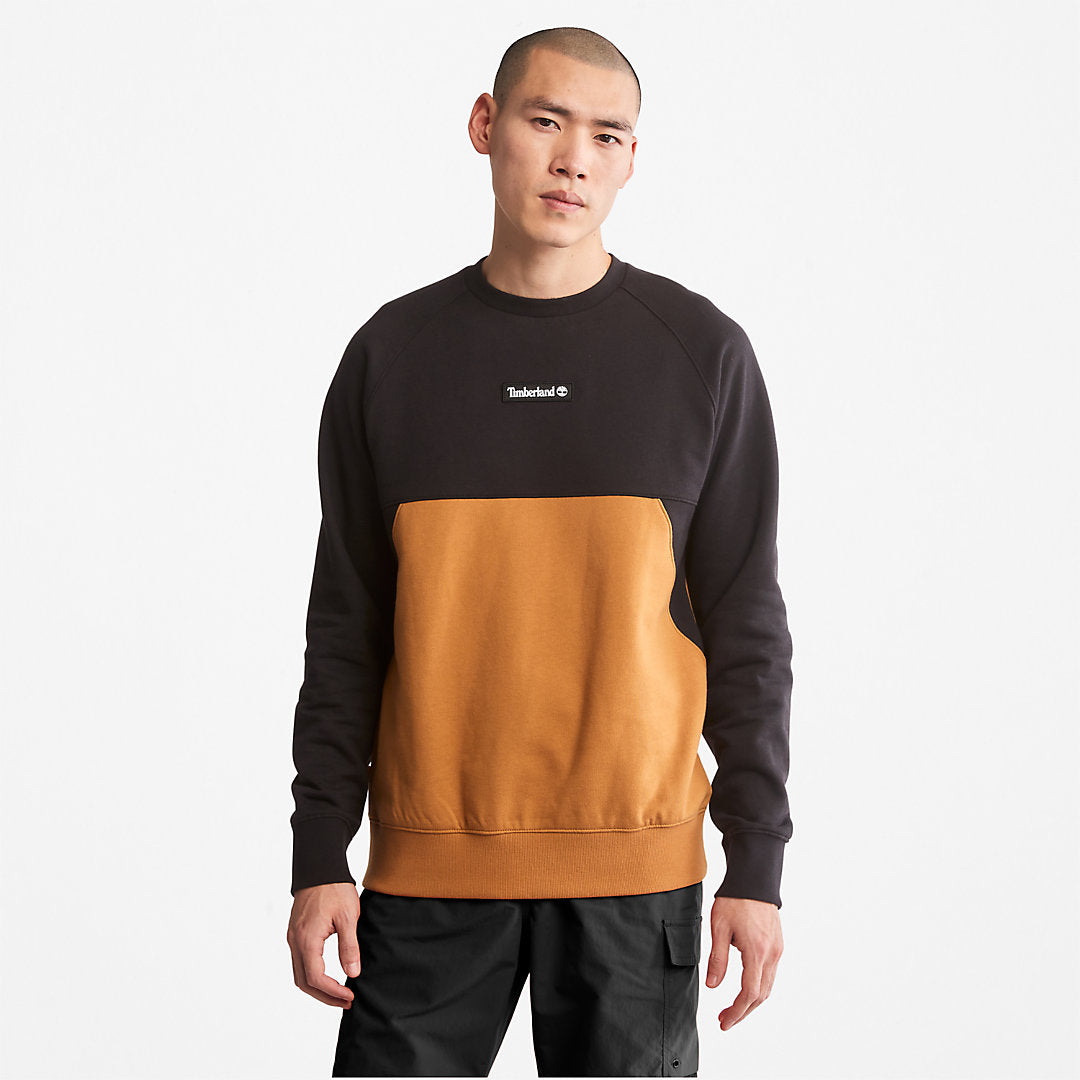 Mens Timberland Cut-and-Sew Sweatshirt for Men in Black