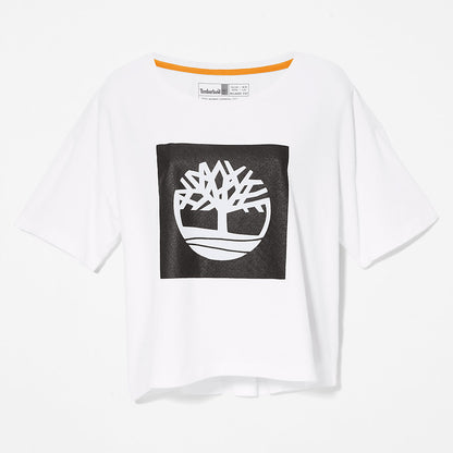 Womens Timberland Cropped Logo T-Shirt for Women in White