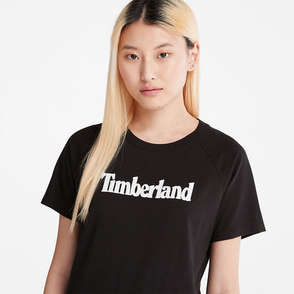Womens Timberland Logo T-Shirt for Women in Black