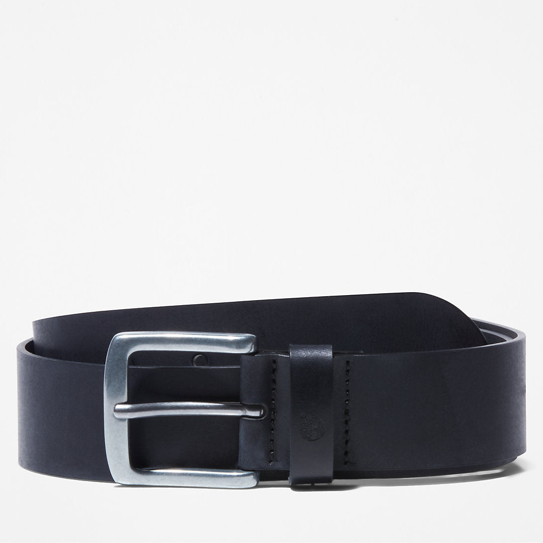 Mens Timberland Casual Leather Belt for Men in Black