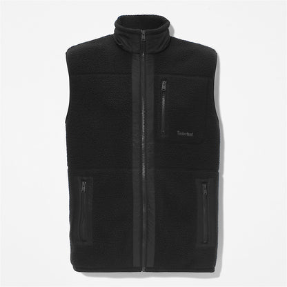 Mens Timberland High-pile Fleece Gilet for Men in Black