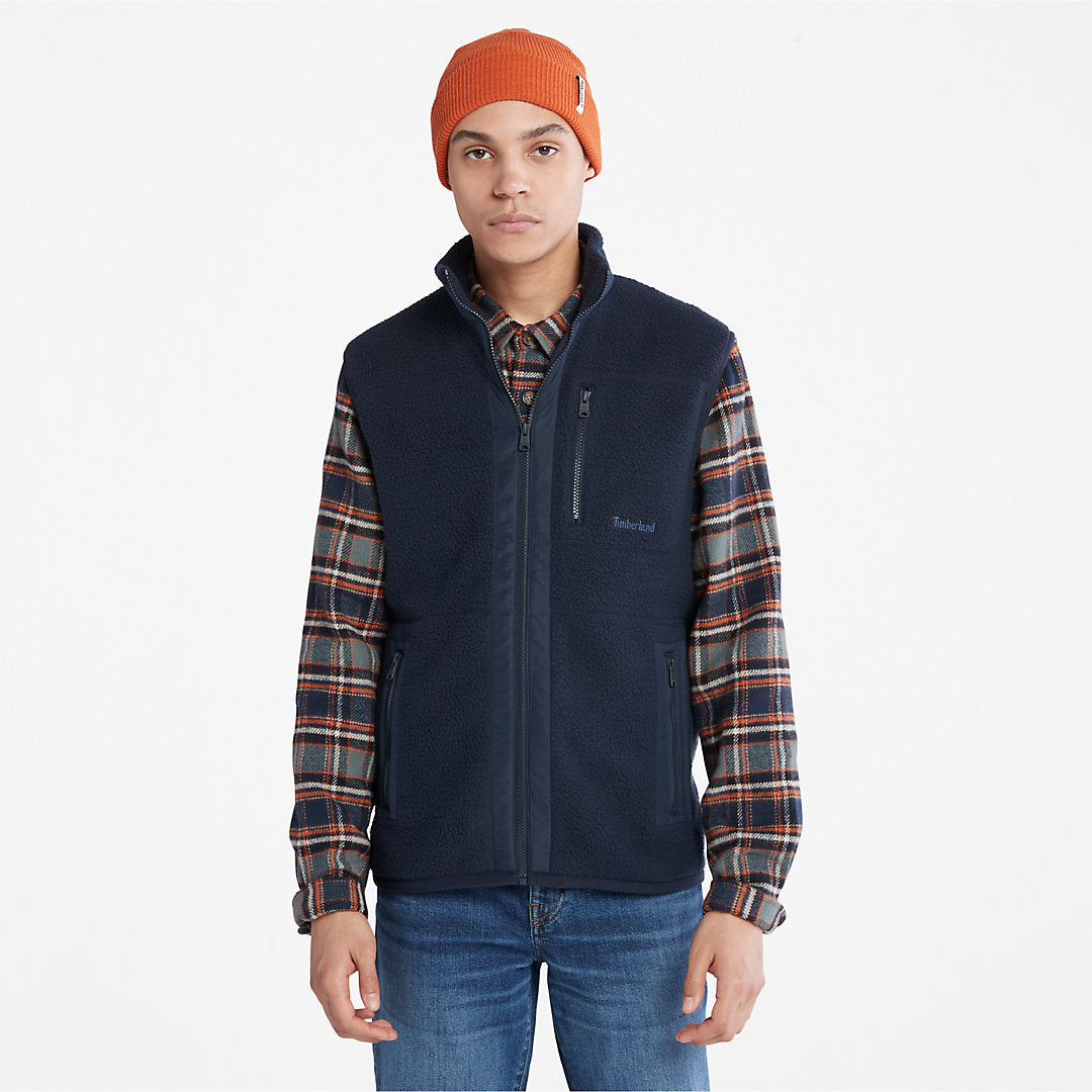 Mens Timberland High-pile Fleece Gilet for Men in Navy