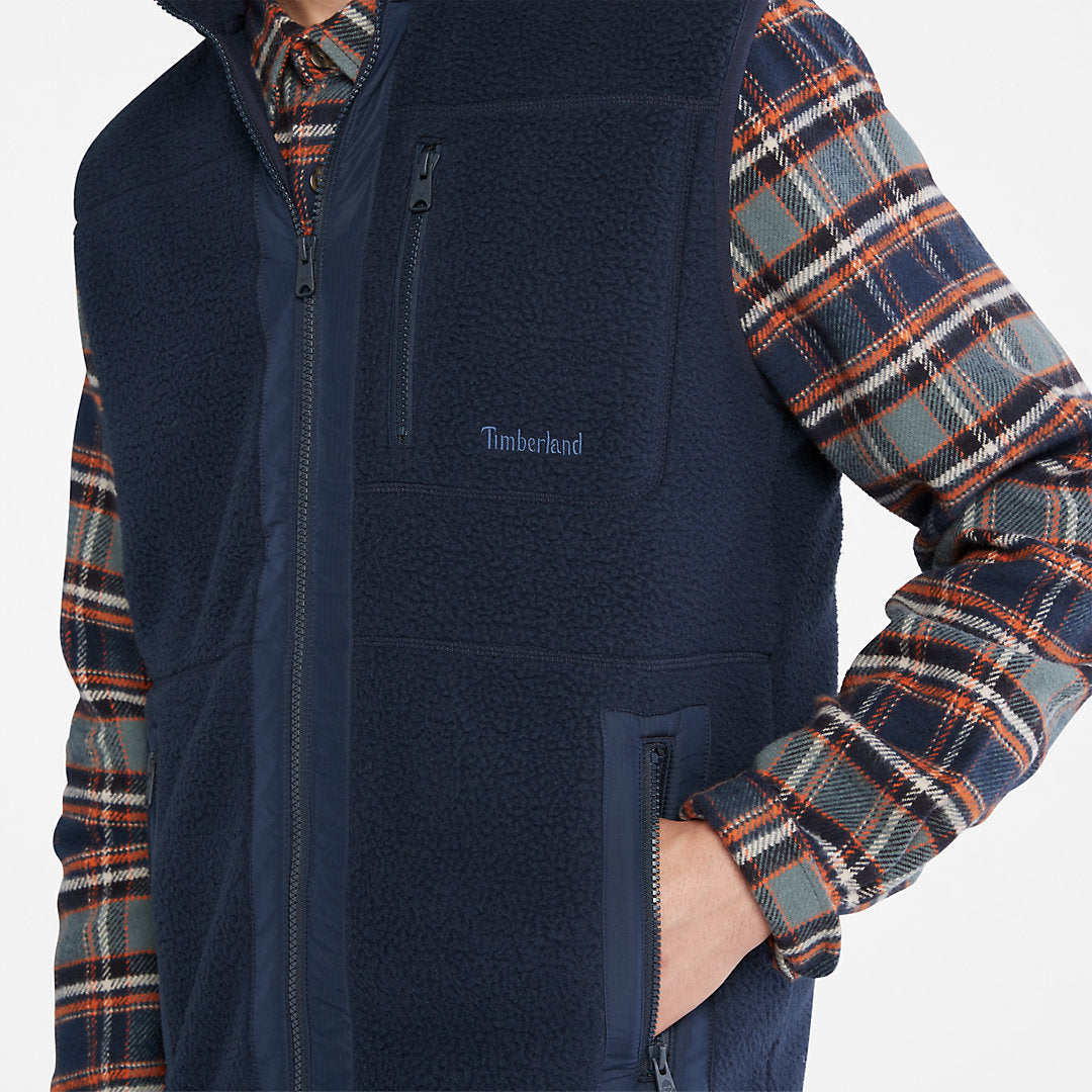 Mens Timberland High-pile Fleece Gilet for Men in Navy