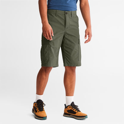 Mens Timberland Poplin Cargo Shorts for Men in Dark Green