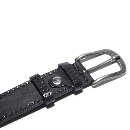 Mens Timberland Embossed Leather Belt for Men in Black
