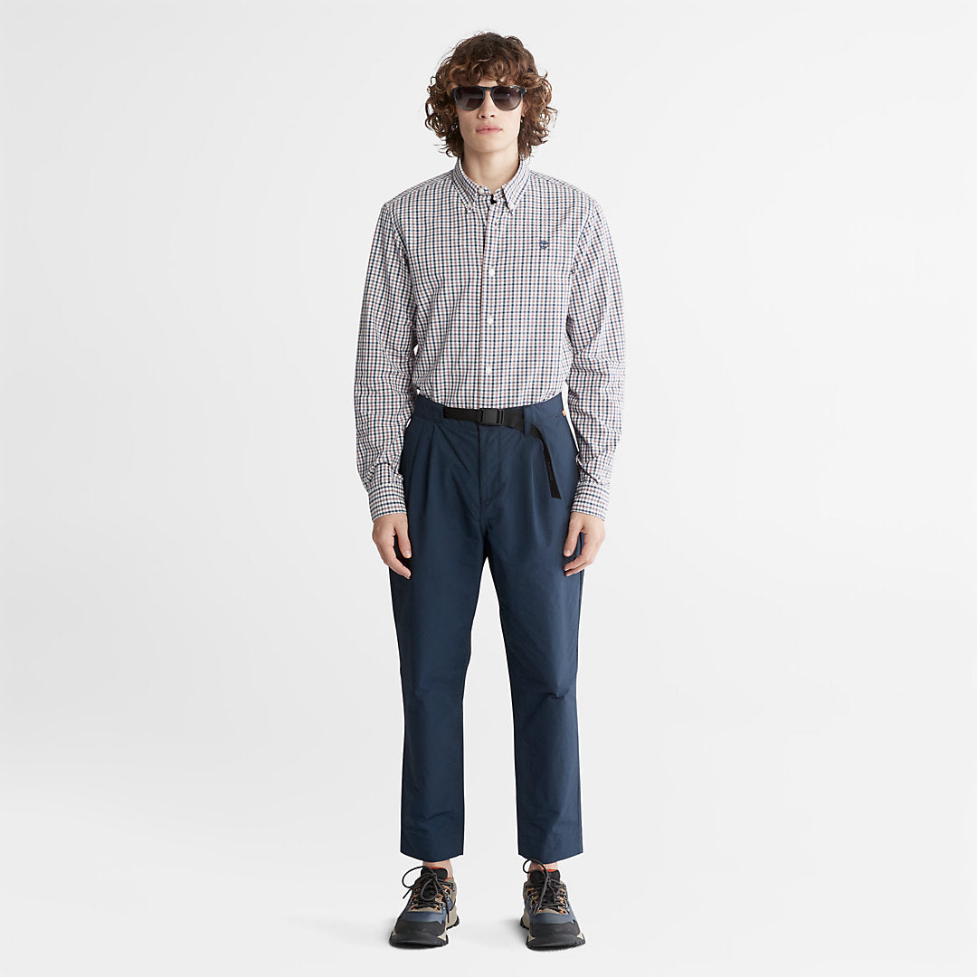 Mens Timberland Seersucker Gingham Shirt for Men in Purple