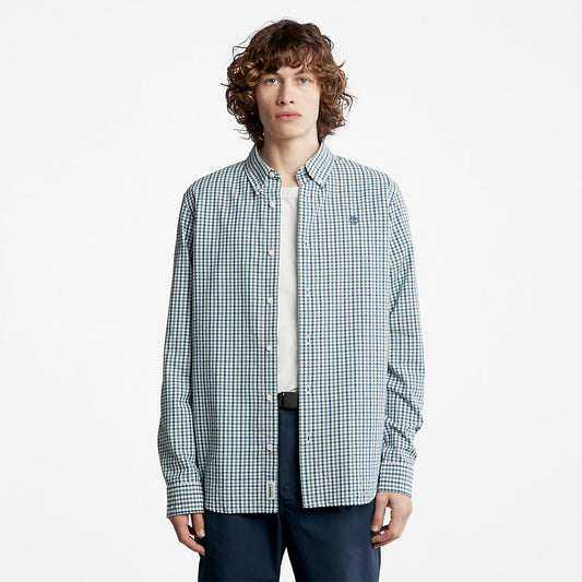 Mens Timberland Seersucker Gingham Shirt for Men in Green