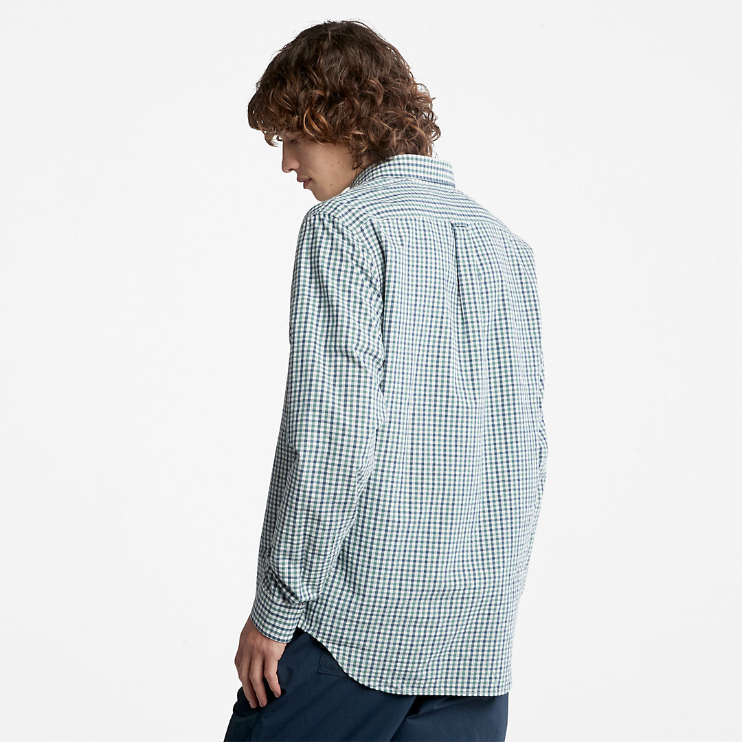 Mens Timberland Seersucker Gingham Shirt for Men in Green