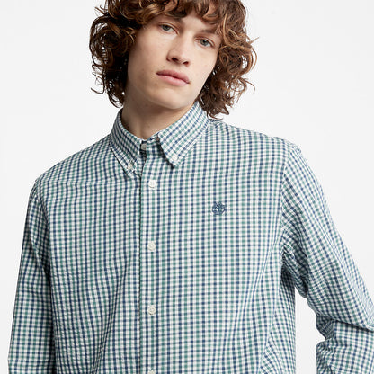 Mens Timberland Seersucker Gingham Shirt for Men in Green