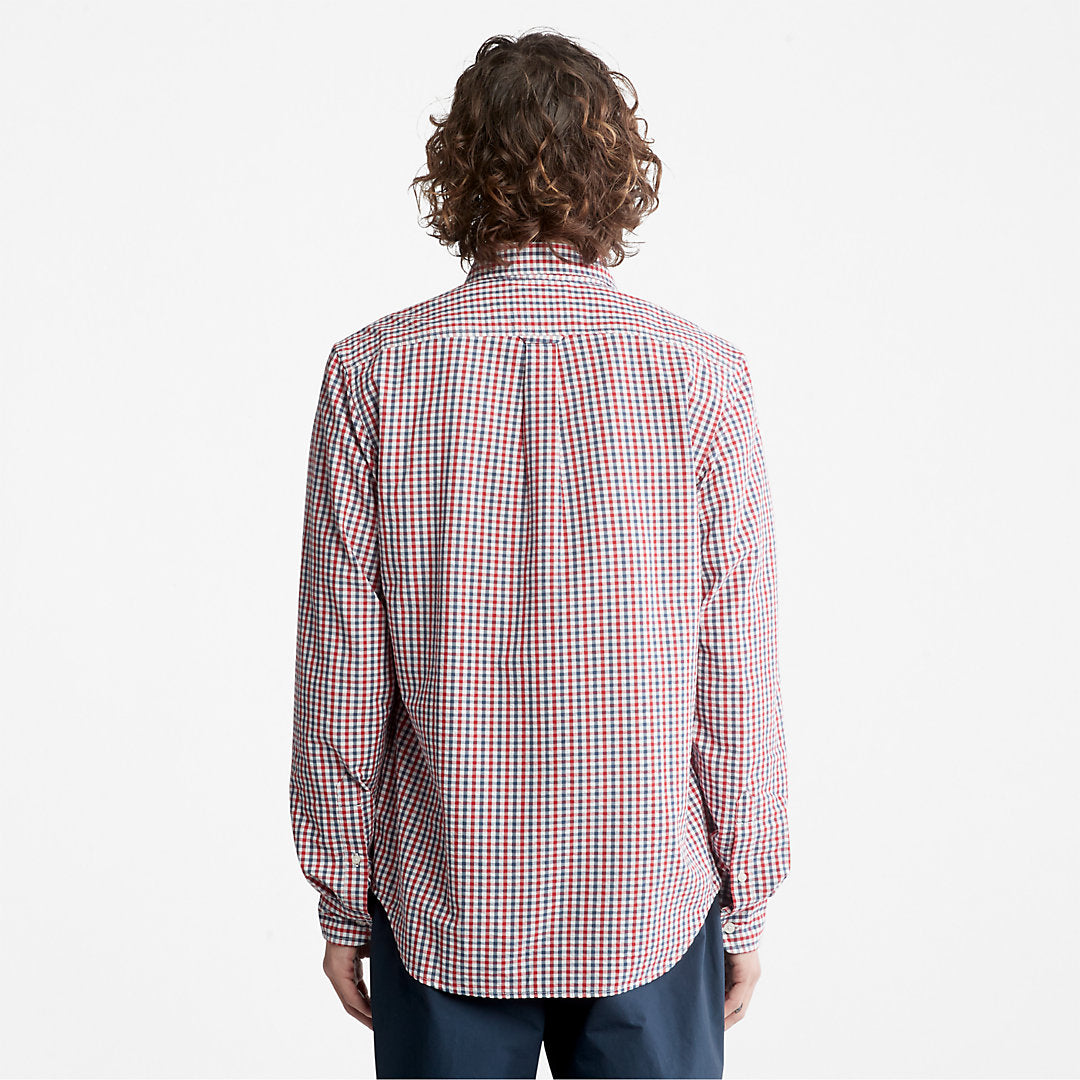 Mens Timberland Seersucker Gingham Shirt for Men in Blue