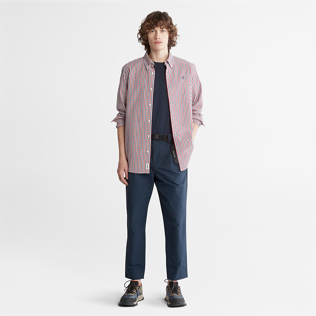 Mens Timberland Seersucker Gingham Shirt for Men in Blue