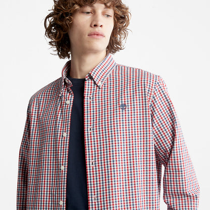 Mens Timberland Seersucker Gingham Shirt for Men in Blue