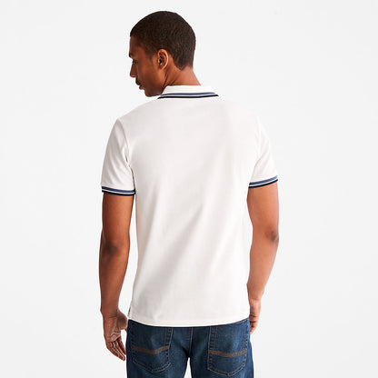 Mens Timberland Millers River Tipped Polo Shirt for Men in White