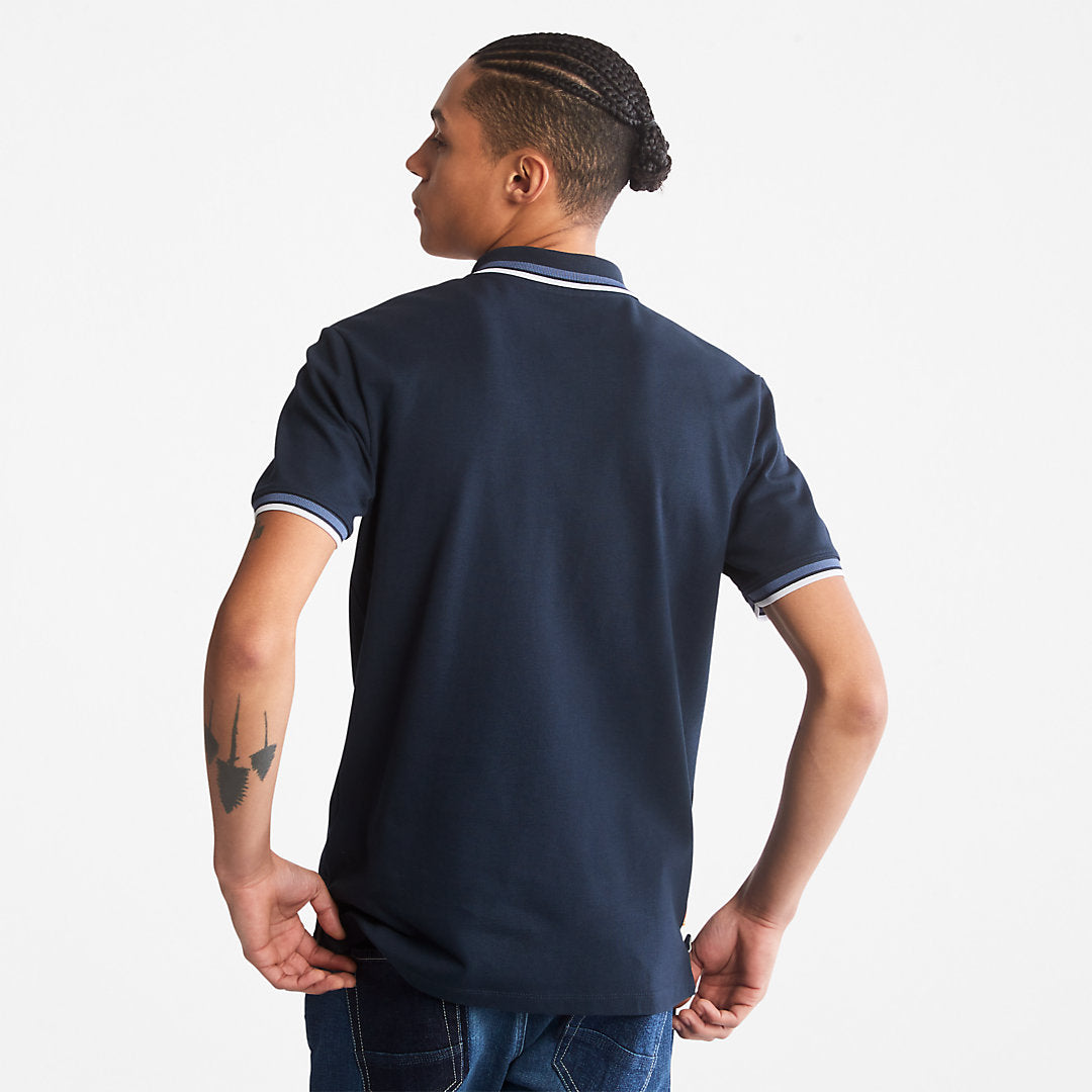 Mens Timberland Millers River Tipped Polo Shirt for Men in Navy
