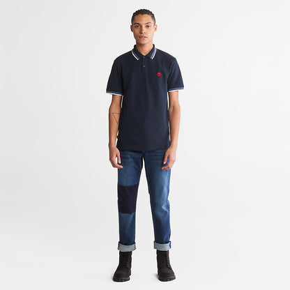 Mens Timberland Millers River Tipped Polo Shirt for Men in Navy