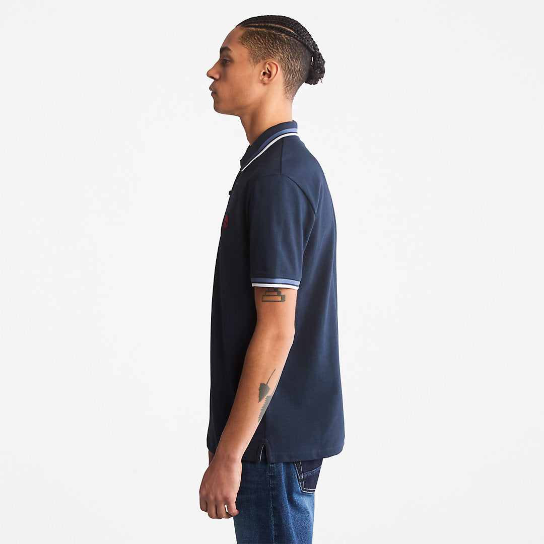 Mens Timberland Millers River Tipped Polo Shirt for Men in Navy