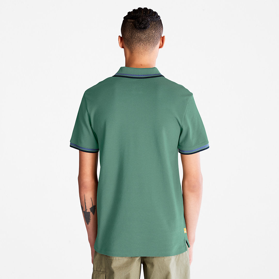 Mens Timberland Millers River Tipped Polo Shirt for Men in Green