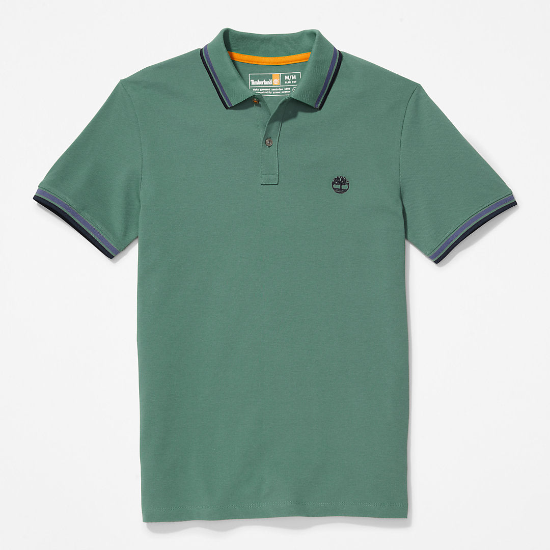 Mens Timberland Millers River Tipped Polo Shirt for Men in Green
