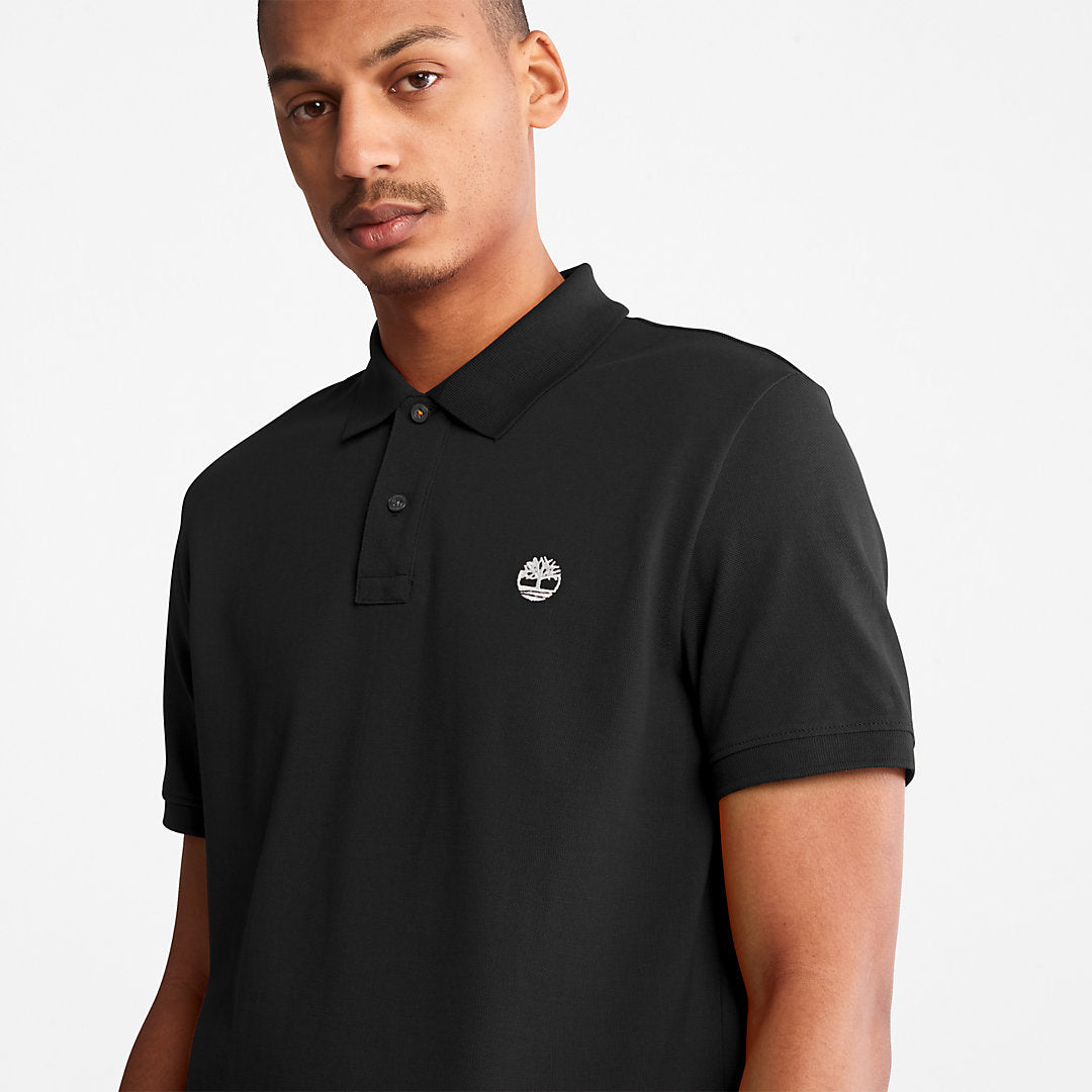 Mens Timberland Millers River Pique Polo Shirt for Men in Black