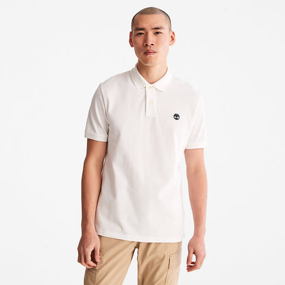 Mens Timberland Millers River Pique Polo Shirt for Men in White
