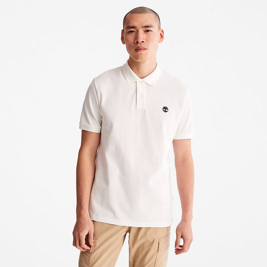 Mens Timberland Millers River Pique Polo Shirt for Men in White