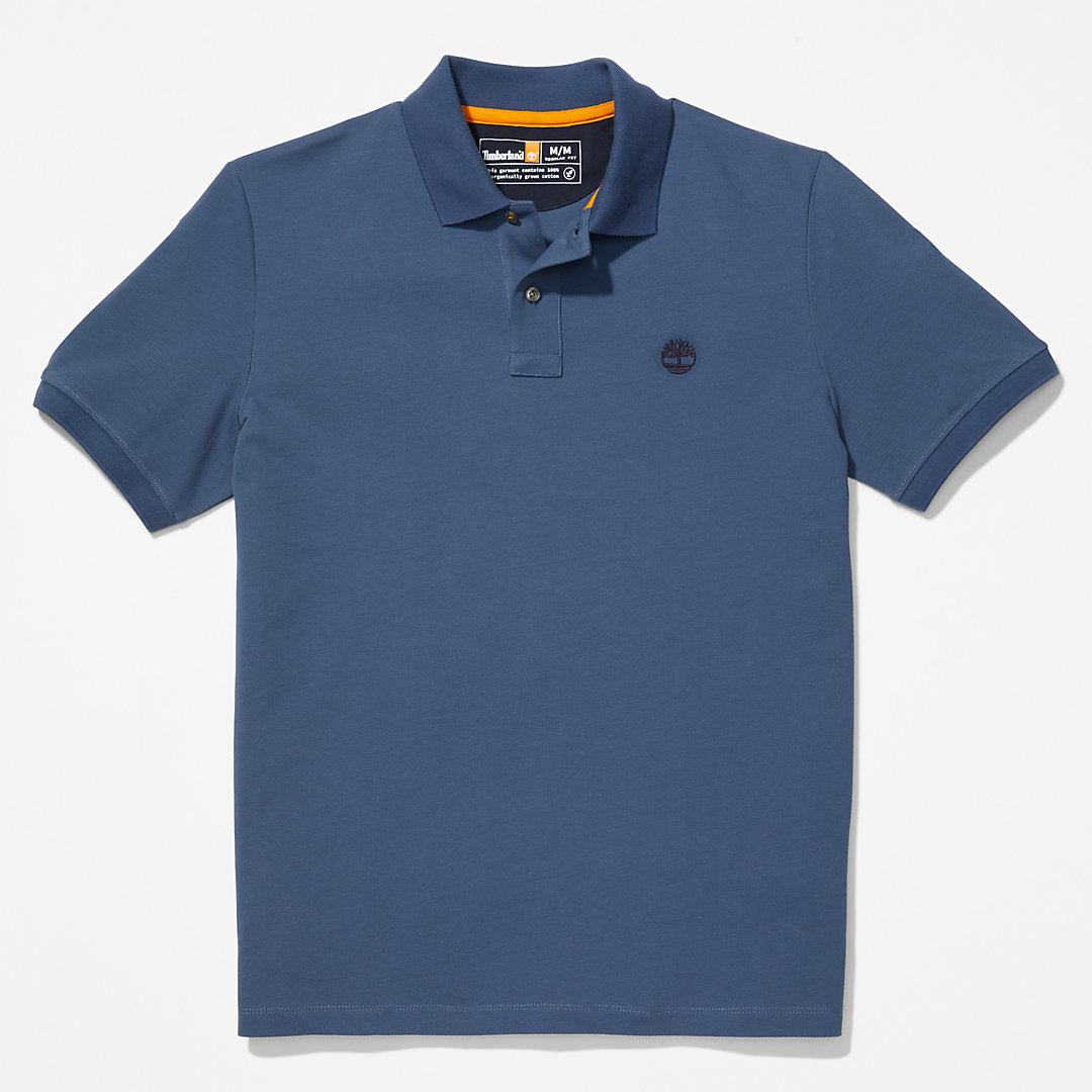 Mens Timberland Millers River Pique Polo Shirt for Men in Blue